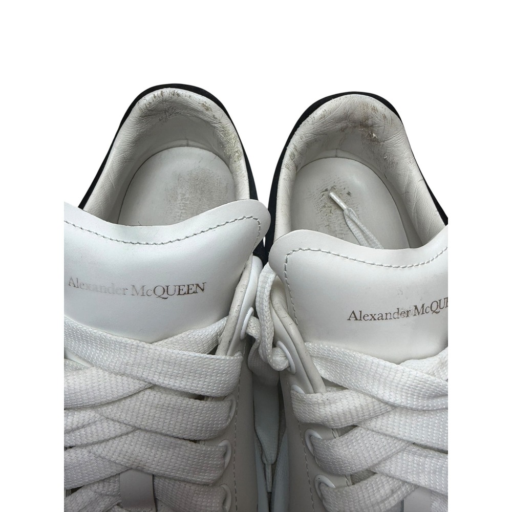 Alexander McQueen White Leather Sneakers with Black Heel - Picture 11 of 16